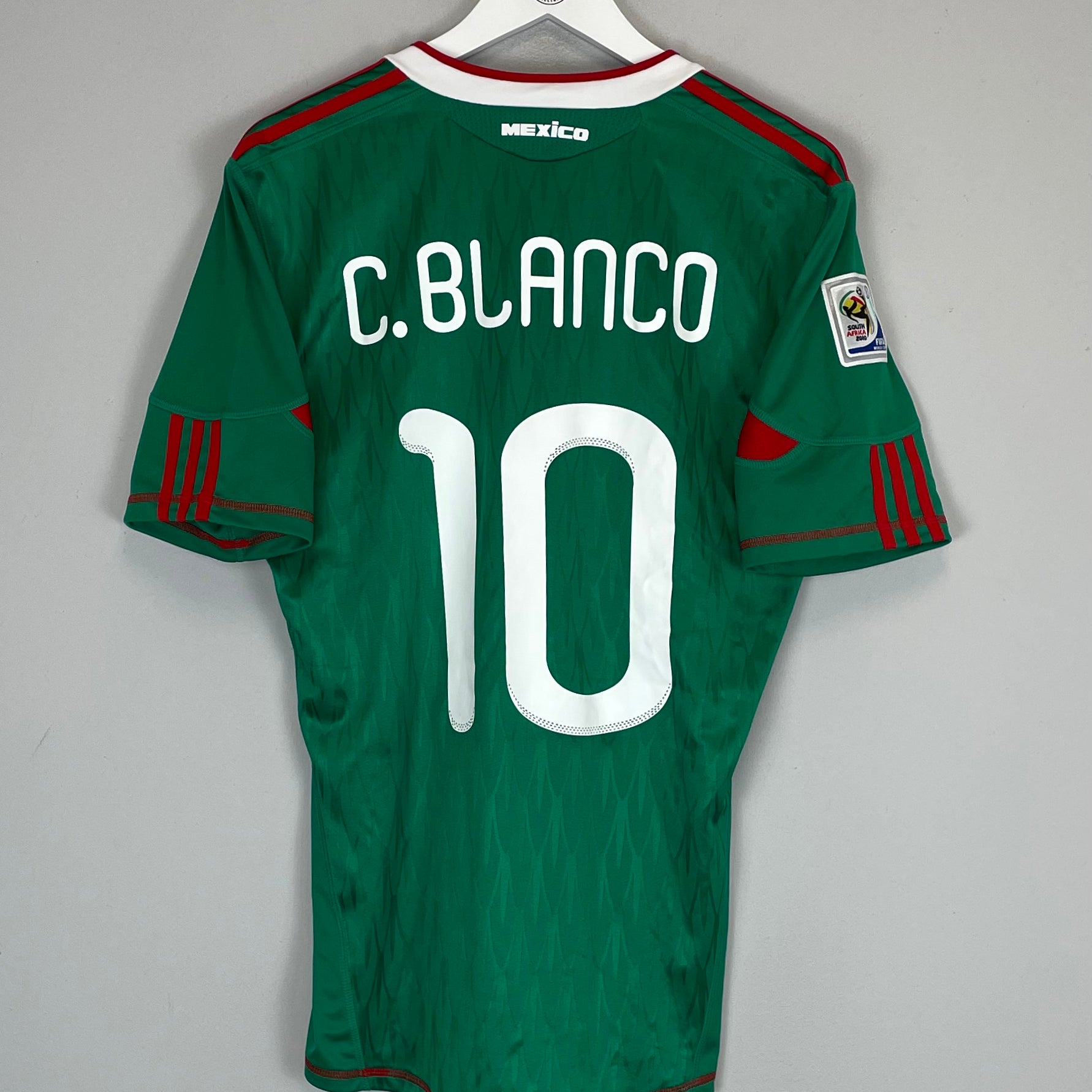 Shop 2010 MEXICO C.BLANCO #10 HOME SHIRT (M) ADIDAS, classic football shirts, vintage football shirts & retro soccer jerseys at Cult Kits