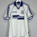 Shop 1998/99 EVERTON AWAY SHIRT (L) UMBRO, classic football shirts, vintage football shirts & retro soccer jerseys at Cult Kits