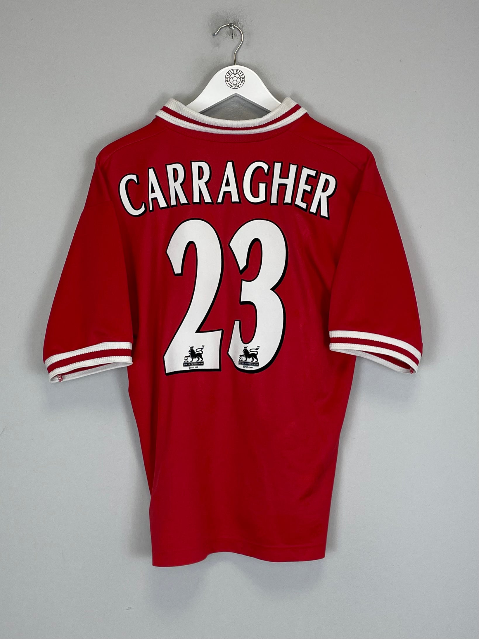 Shop 1996/98 LIVERPOOL CARRAGHER #23 HOME SHIRT (M) REEBOK, classic football shirts, vintage football shirts & retro soccer jerseys at Cult Kits