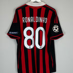 Shop 2009/10 AC MILAN RONALDINHO #80 C/L HOME SHIRT (L) ADIDAS, classic football shirts, vintage football shirts & retro soccer jerseys at Cult Kits