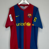 Shop 2006/07 BARCELONA MESSI #19 HOME SHIRT (L) NIKE BASIC, classic football shirts, vintage football shirts & retro soccer jerseys at Cult Kits