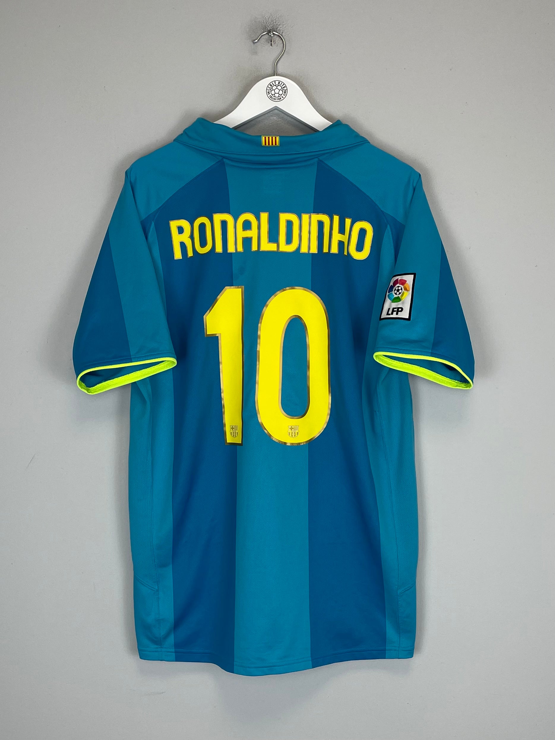 Shop 2007/08 BARCELONA RONALDINHO #10 AWAY SHIRT (L) NIKE, classic football shirts, vintage football shirts & retro soccer jerseys at Cult Kits
