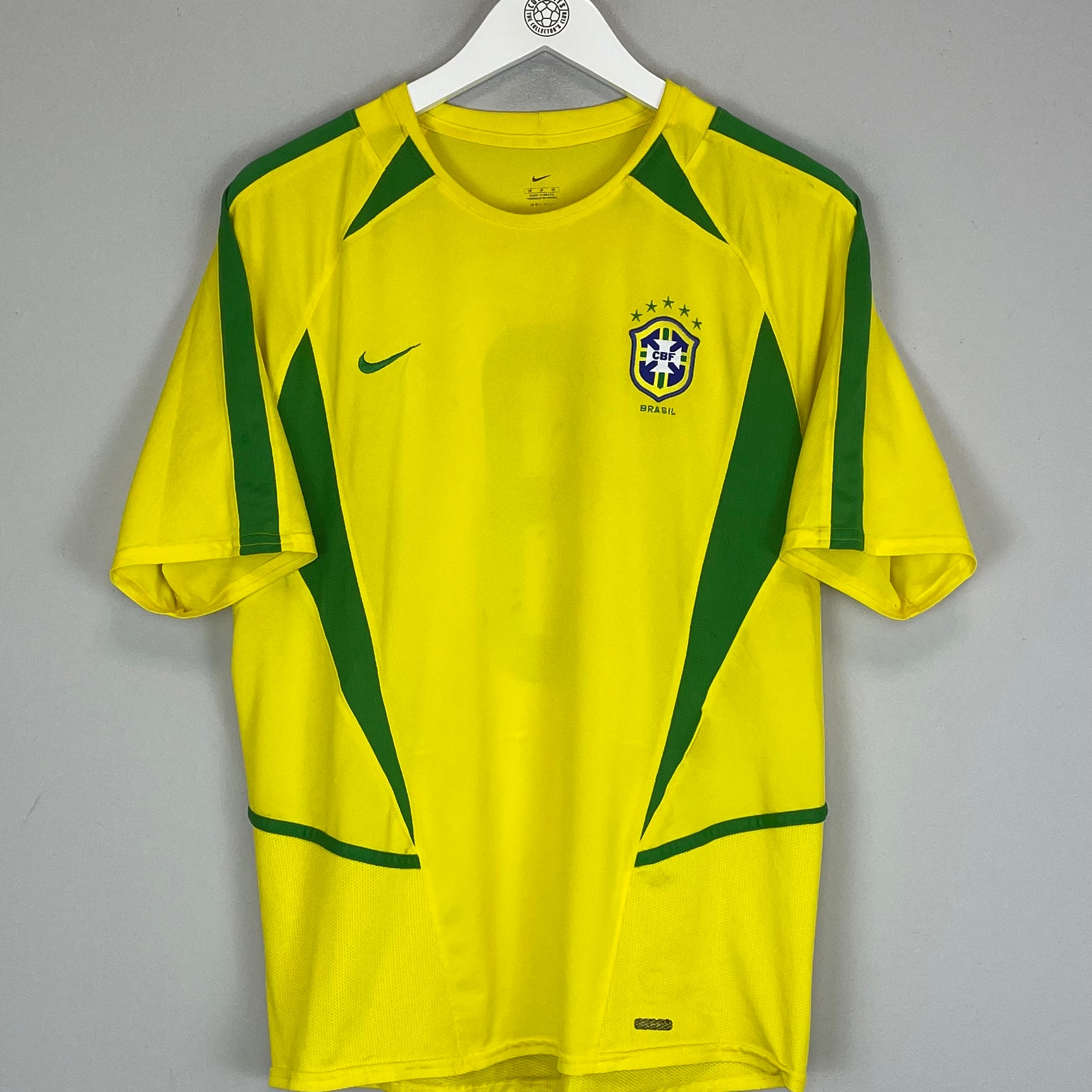 Shop 2002/04 BRAZIL #9 HOME SHIRT (M) NIKE, classic football shirts, vintage football shirts & retro soccer jerseys at Cult Kits