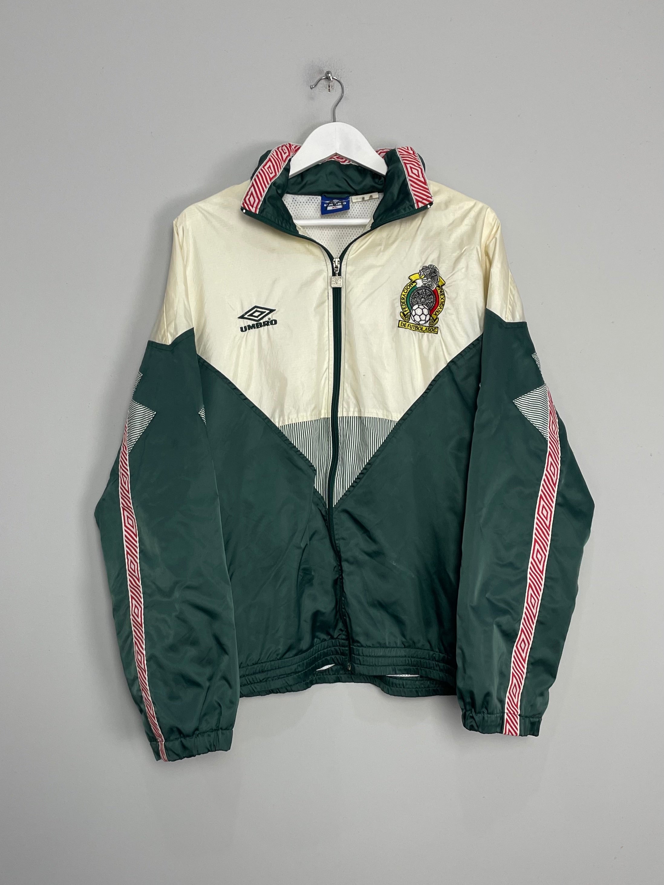 Shop 1993/94 MEXICO TRACK JACKET (XL) UMBRO, classic football shirts, vintage football shirts & retro soccer jerseys at Cult Kits