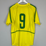 2002/04 BRAZIL #9 HOME SHIRT (M) NIKE