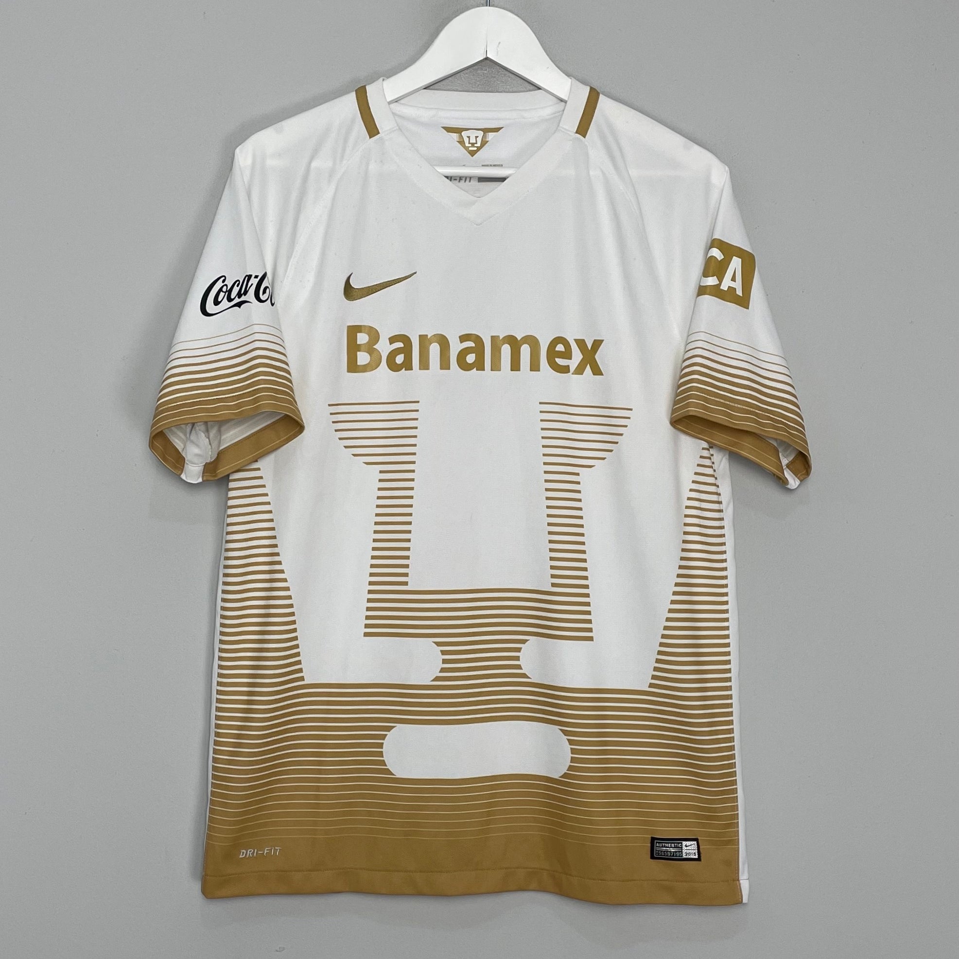 Shop 2015/16 UNAM PUMAS HOME SHIRT (L) NIKE, classic football shirts, vintage football shirts & retro soccer jerseys at Cult Kits