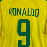 2002/04 BRAZIL RONALDO #9 HOME SHIRT (M) NIKE