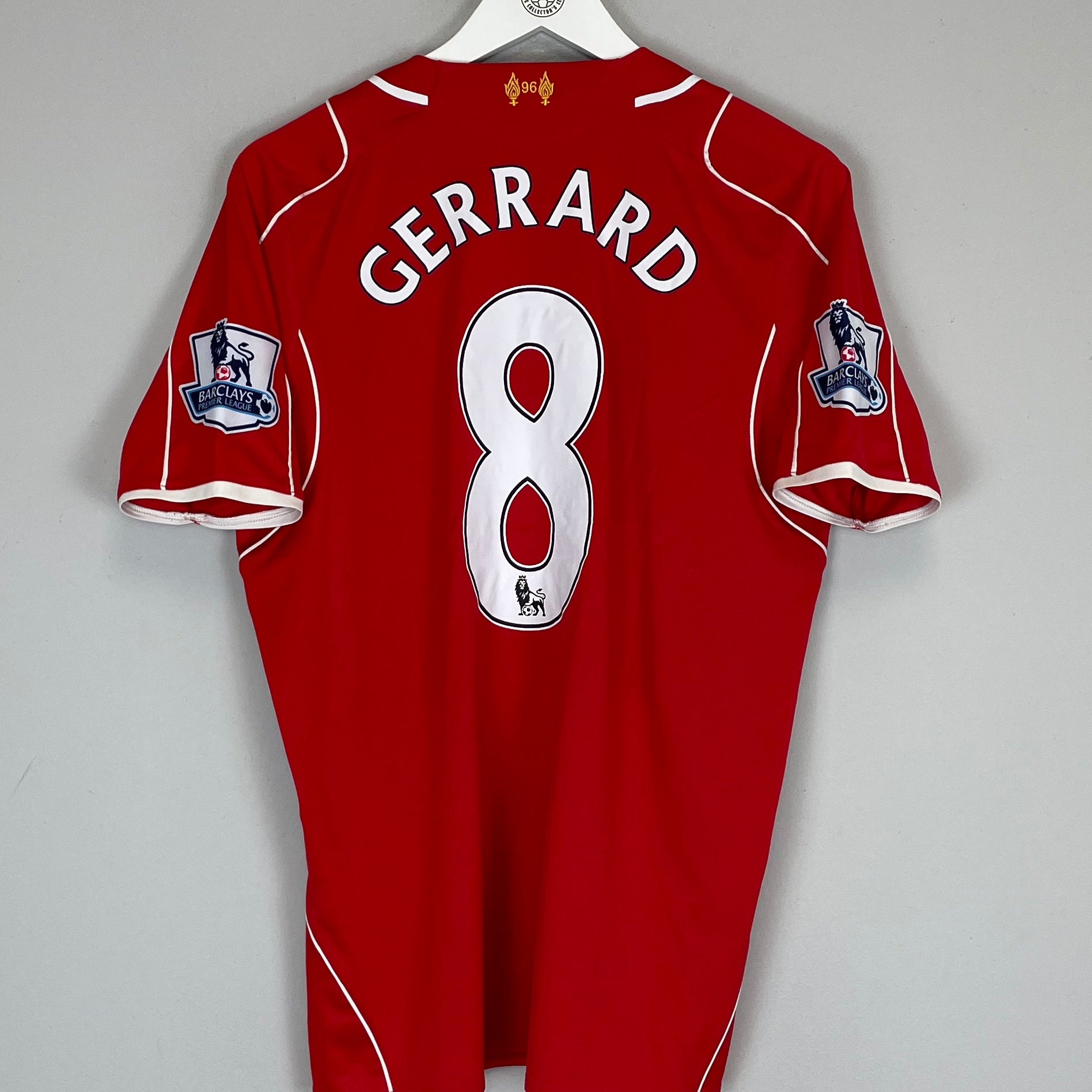 Shop 2014/15 LIVERPOOL GERRARD #8 HOME SHIRT (M) WARRIOR, classic football shirts, vintage football shirts & retro soccer jerseys at Cult Kits