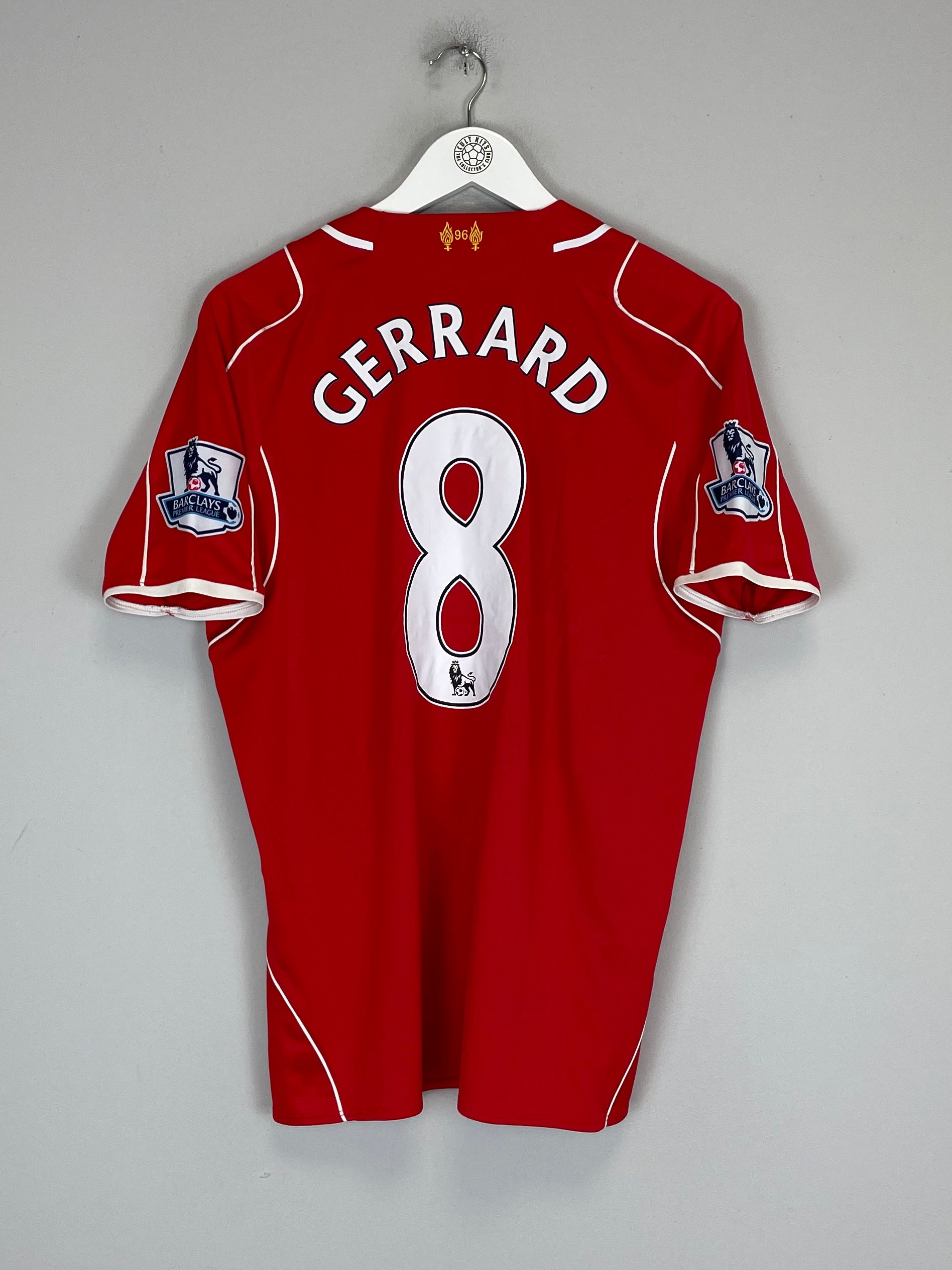 Shop 2014/15 LIVERPOOL GERRARD #8 HOME SHIRT (M) WARRIOR, classic football shirts, vintage football shirts & retro soccer jerseys at Cult Kits