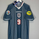 Shop 1996/97 ENGLAND SHEARER #9 *BNWT* AWAY SHIRT (L) UMBRO, classic football shirts, vintage football shirts & retro soccer jerseys at Cult Kits