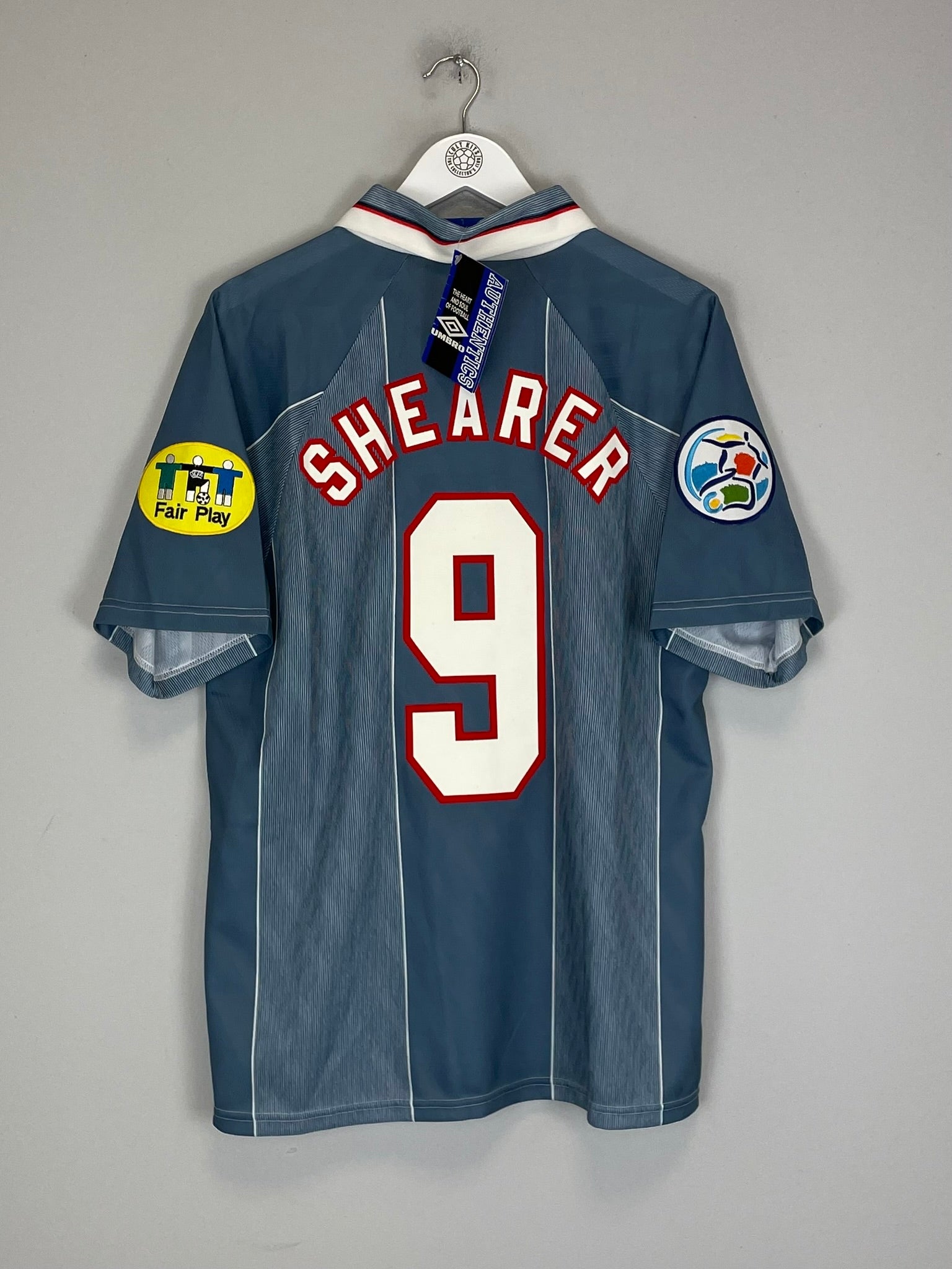 Shop 1996/97 ENGLAND SHEARER #9 *BNWT* AWAY SHIRT (L) UMBRO, classic football shirts, vintage football shirts & retro soccer jerseys at Cult Kits