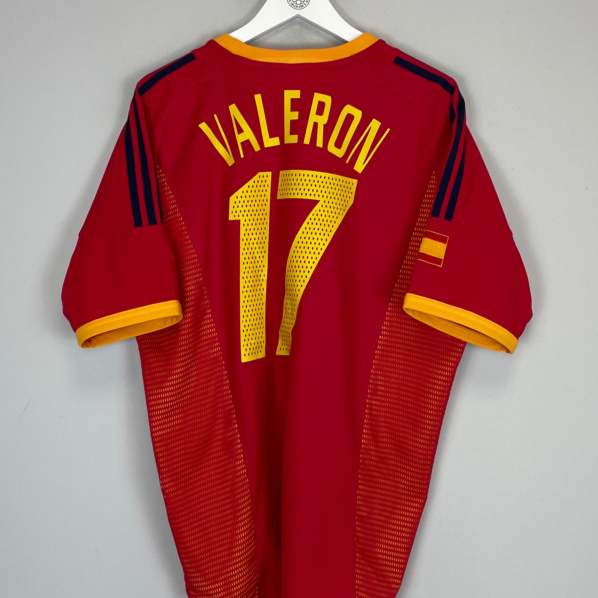 Shop 2002/04 SPAIN VALERON #17 HOME SHIRT (L) ADIDAS, classic football shirts, vintage football shirts & retro soccer jerseys at Cult Kits