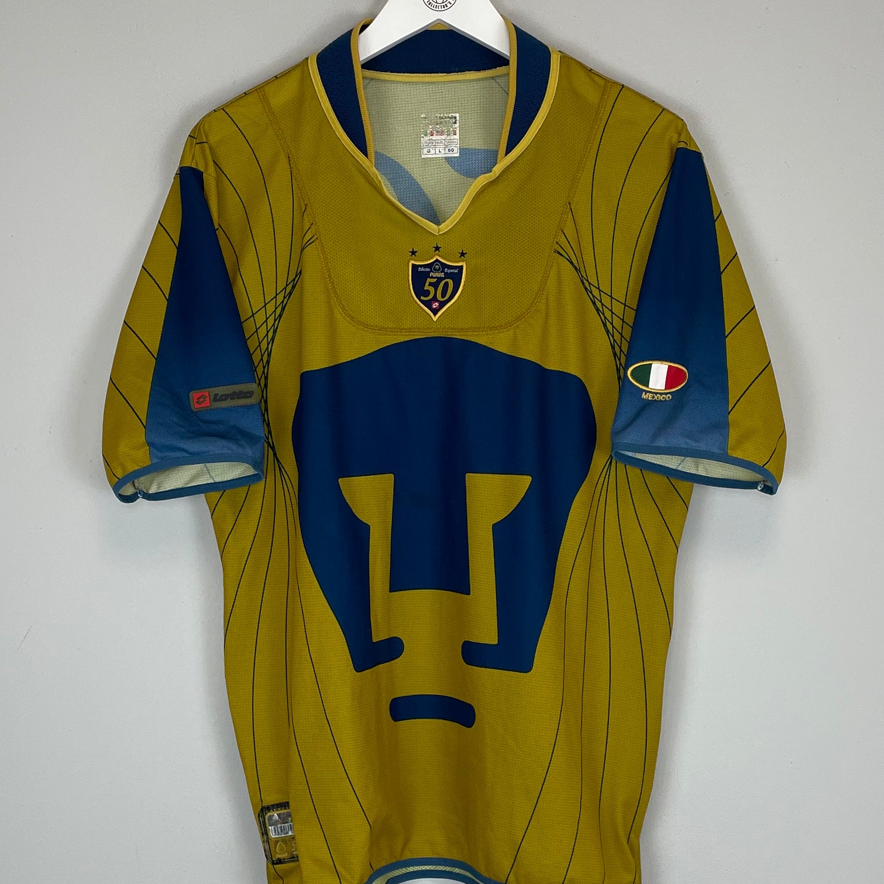 Shop 2003/04 UNAM PUMAS *50 YEARS* SPECIAL SHIRT (L) LOTTO, classic football shirts, vintage football shirts & retro soccer jerseys at Cult Kits