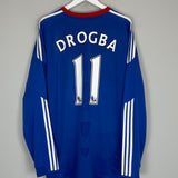 Shop 2010/11 CHELSEA DROGBA #11 L/S HOME SHIRT (XL) ADIDAS, classic football shirts, vintage football shirts & retro soccer jerseys at Cult Kits