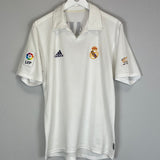 Shop 2001/02 REAL MADRID RAUL #7 *CENTENARY* HOME SHIRT (L) ADIDAS, classic football shirts, vintage football shirts & retro soccer jerseys at Cult Kits