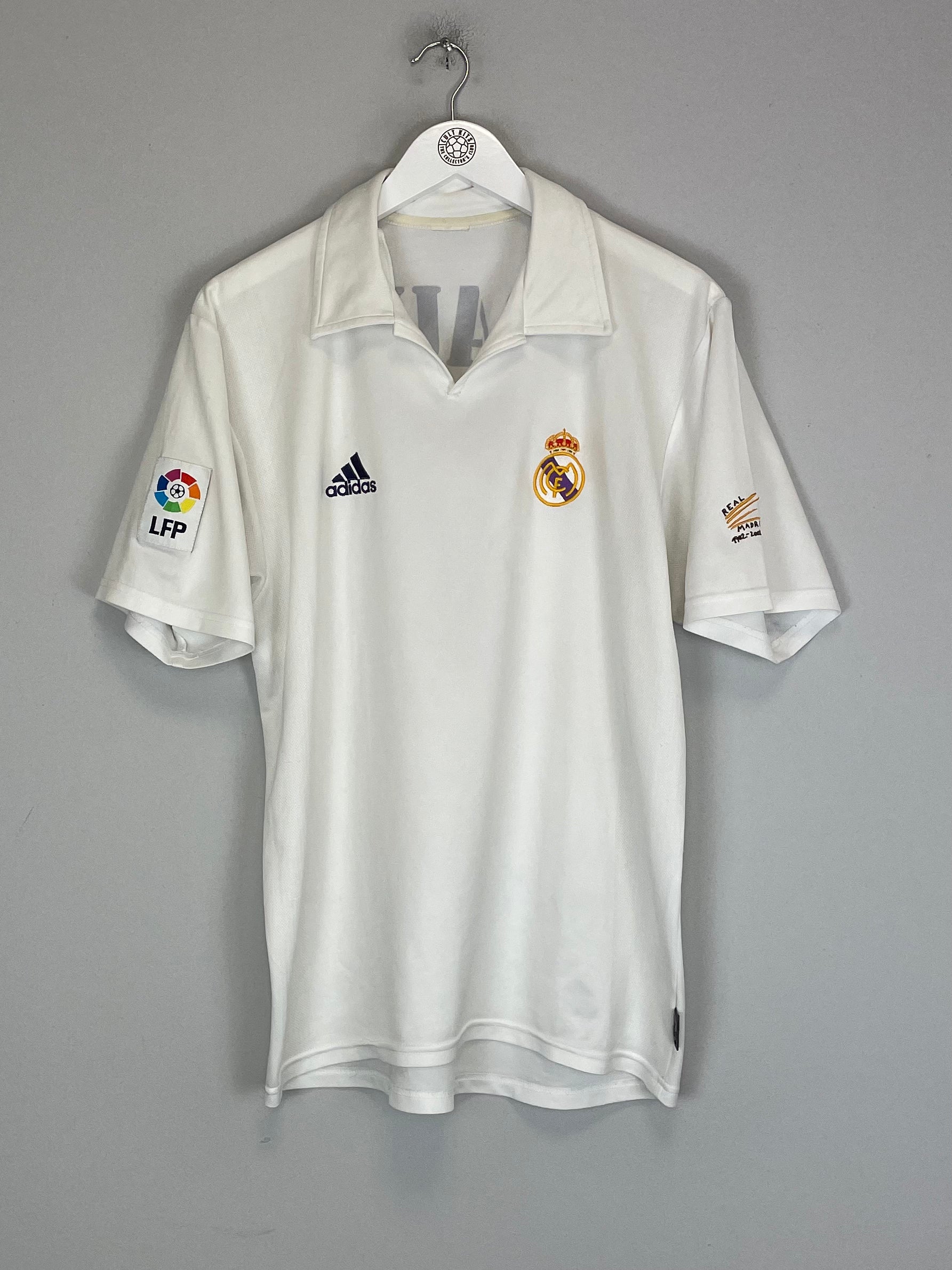 Shop 2001/02 REAL MADRID RAUL #7 *CENTENARY* HOME SHIRT (L) ADIDAS, classic football shirts, vintage football shirts & retro soccer jerseys at Cult Kits
