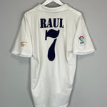 Shop 2001/02 REAL MADRID RAUL #7 *CENTENARY* HOME SHIRT (L) ADIDAS, classic football shirts, vintage football shirts & retro soccer jerseys at Cult Kits