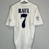 Shop 2001/02 REAL MADRID RAUL #7 *CENTENARY* HOME SHIRT (L) ADIDAS, classic football shirts, vintage football shirts & retro soccer jerseys at Cult Kits