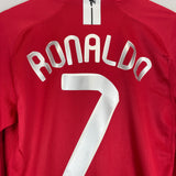2007/09 MANCHESTER UNITED RONALDO #7 C/L L/S HOME SHIRT (M) NIKE