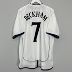 Shop 2001/03 ENGLAND BECKHAM #7 HOME SHIRT (XL) UMBRO, classic football shirts, vintage football shirts & retro soccer jerseys at Cult Kits