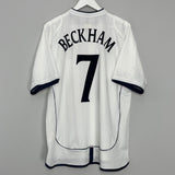 Shop 2001/03 ENGLAND BECKHAM #7 HOME SHIRT (XL) UMBRO, classic football shirts, vintage football shirts & retro soccer jerseys at Cult Kits