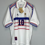 Shop 1998/00 FRANCE ZIDANE #10 BNWT** AWAY SHIRT (L) ADIDAS, classic football shirts, vintage football shirts & retro soccer jerseys at Cult Kits