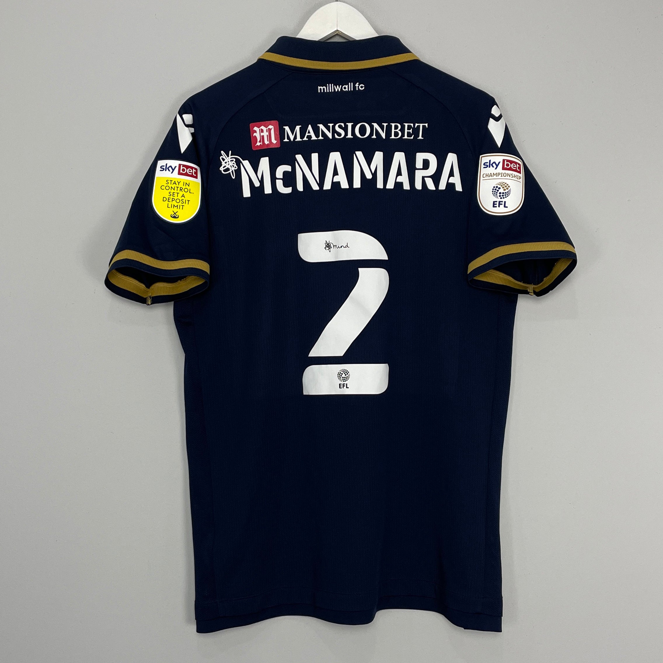 Shop 2021/22 MILLWALL MCNAMARA #2 HOME SHIRT (XL) MACRON, classic football shirts, vintage football shirts & retro soccer jerseys at Cult Kits