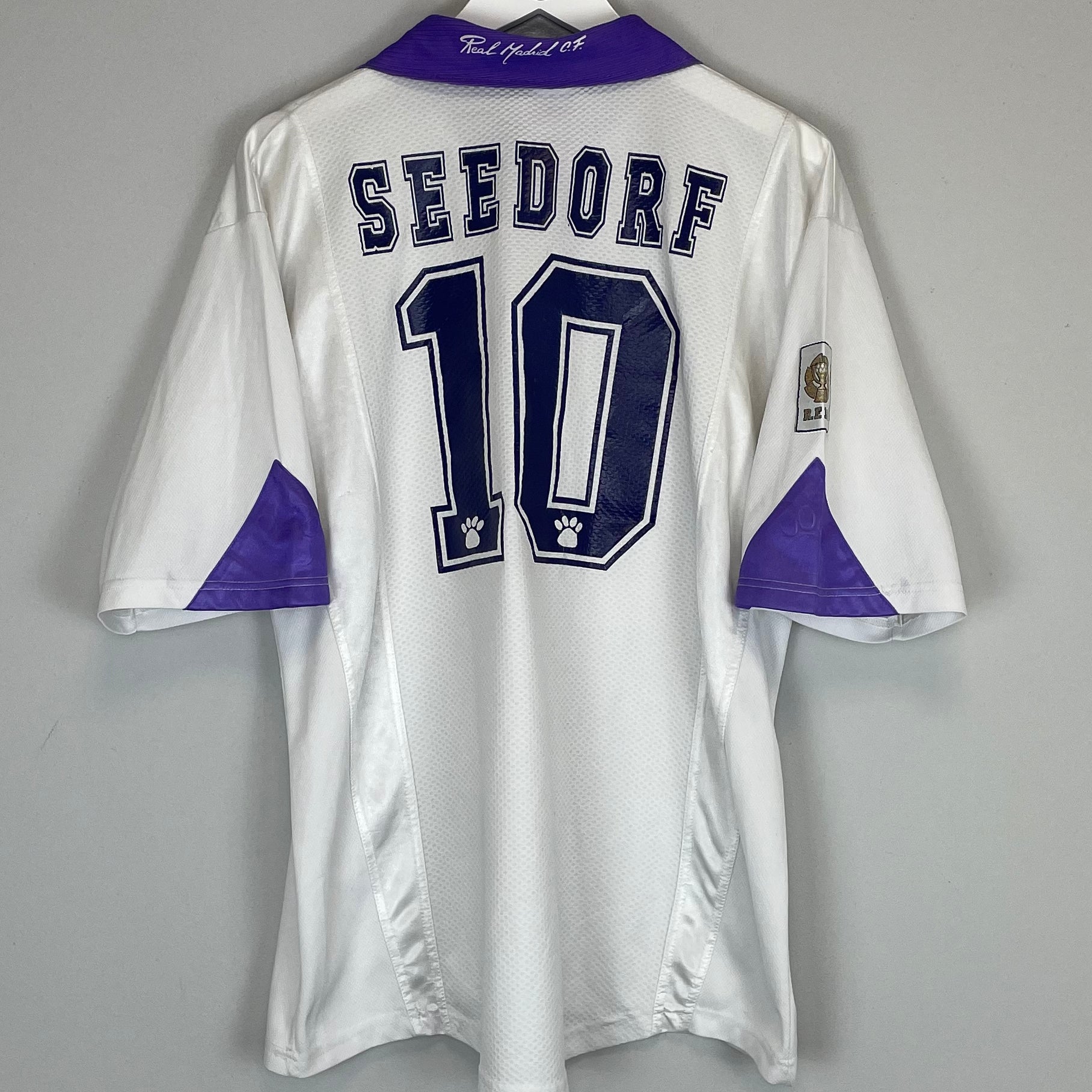 Shop 1997/98 REAL MADRID SEEDORF #10 HOME SHIRT (XL) KELME, classic football shirts, vintage football shirts & retro soccer jerseys at Cult Kits