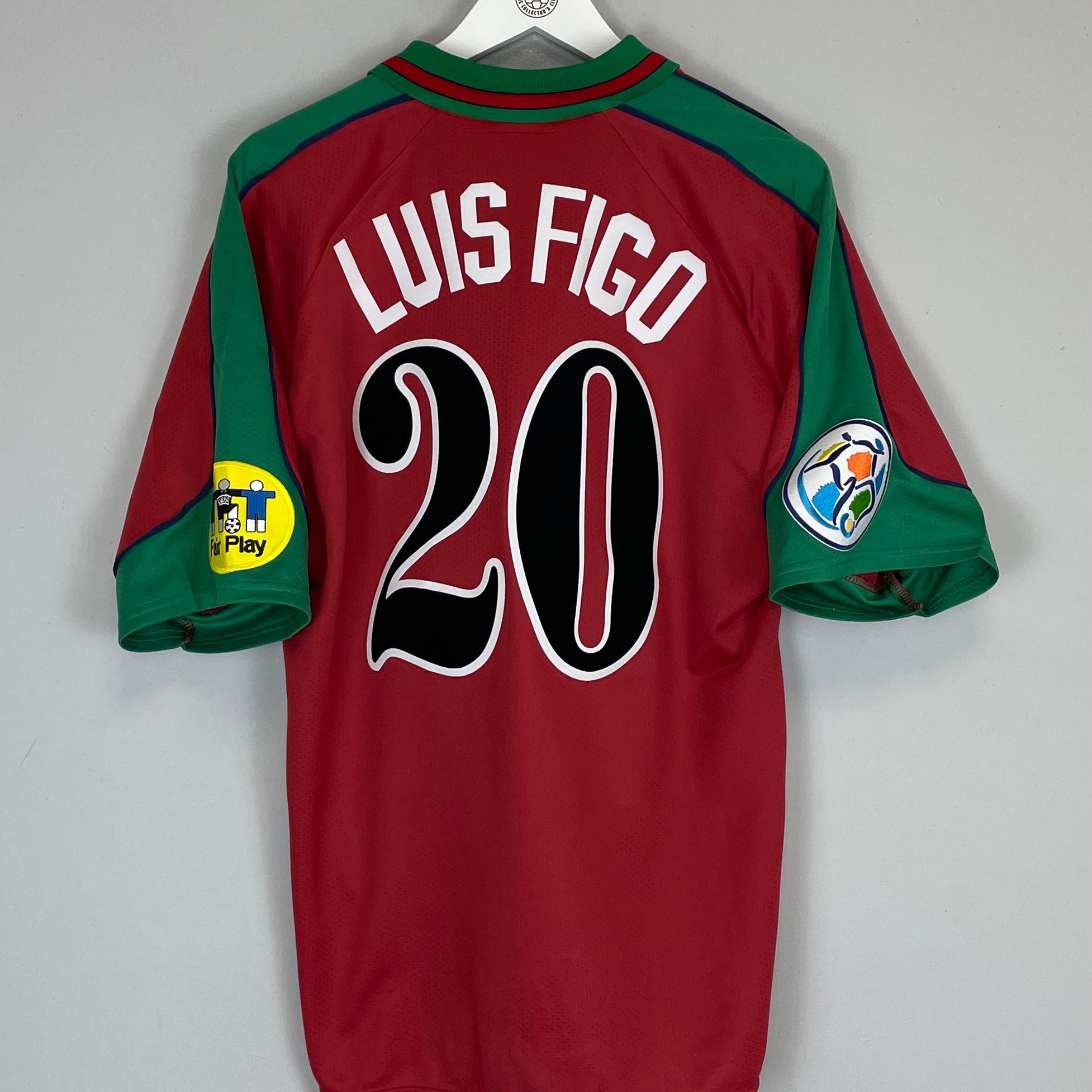 Shop 1996/97 PORTUGAL LUIS FIGO #20 *MINT* HOME SHIRT (L) OLYMPIC, classic football shirts, vintage football shirts & retro soccer jerseys at Cult Kits
