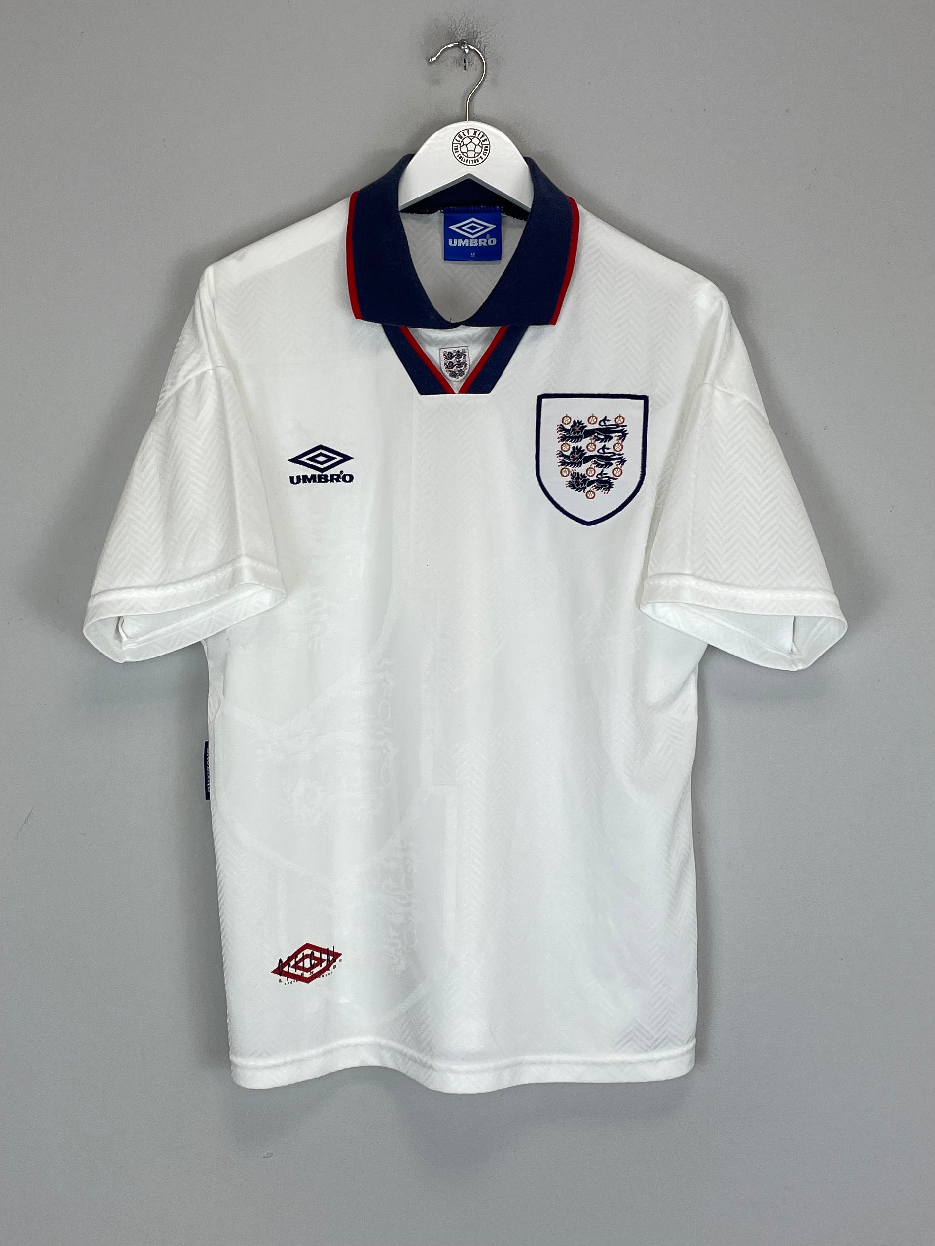Shop 1993/95 ENGLAND HOME SHIRT (M) UMBRO, classic football shirts, vintage football shirts & retro soccer jerseys at Cult Kits