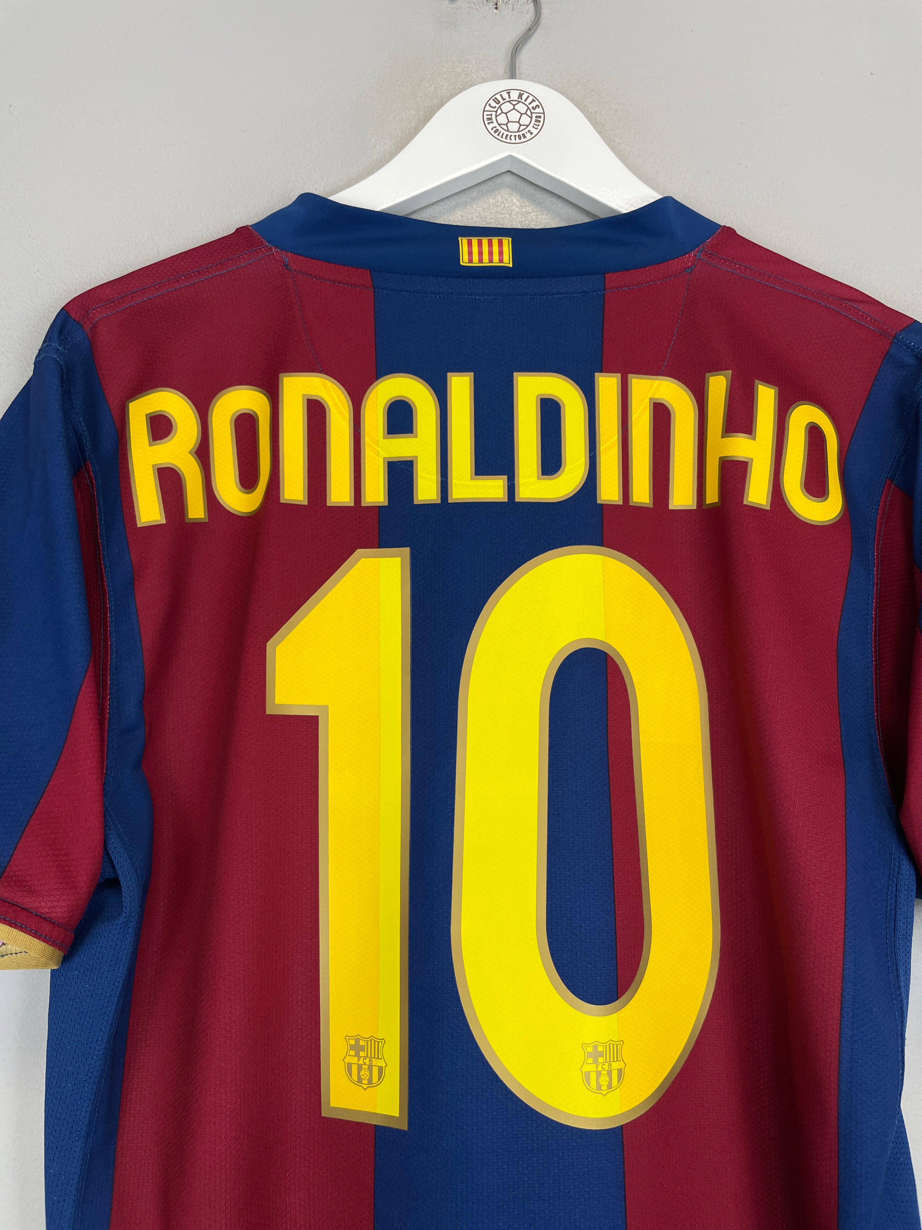 Buy 2007/08 BARCELONA RONALDINHO 10 HOME SHIRT (M) NIKE ~ Free worldwide shipping available ~ Authentic Vintage Football Shirts from Cult Kits