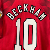 1996/98 MANCHESTER UNITED BECKHAM #10 HOME SHIRT (L) UMBRO