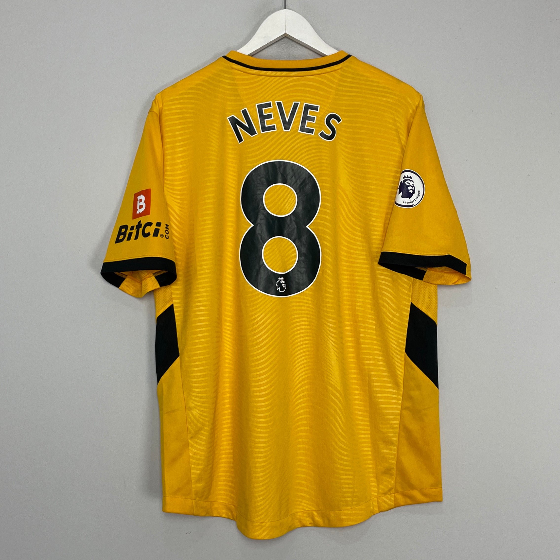 Shop 2021/22 WOLVES NEVES #8 HOME SHIRT (XL) CASTORE, classic football shirts, vintage football shirts & retro soccer jerseys at Cult Kits