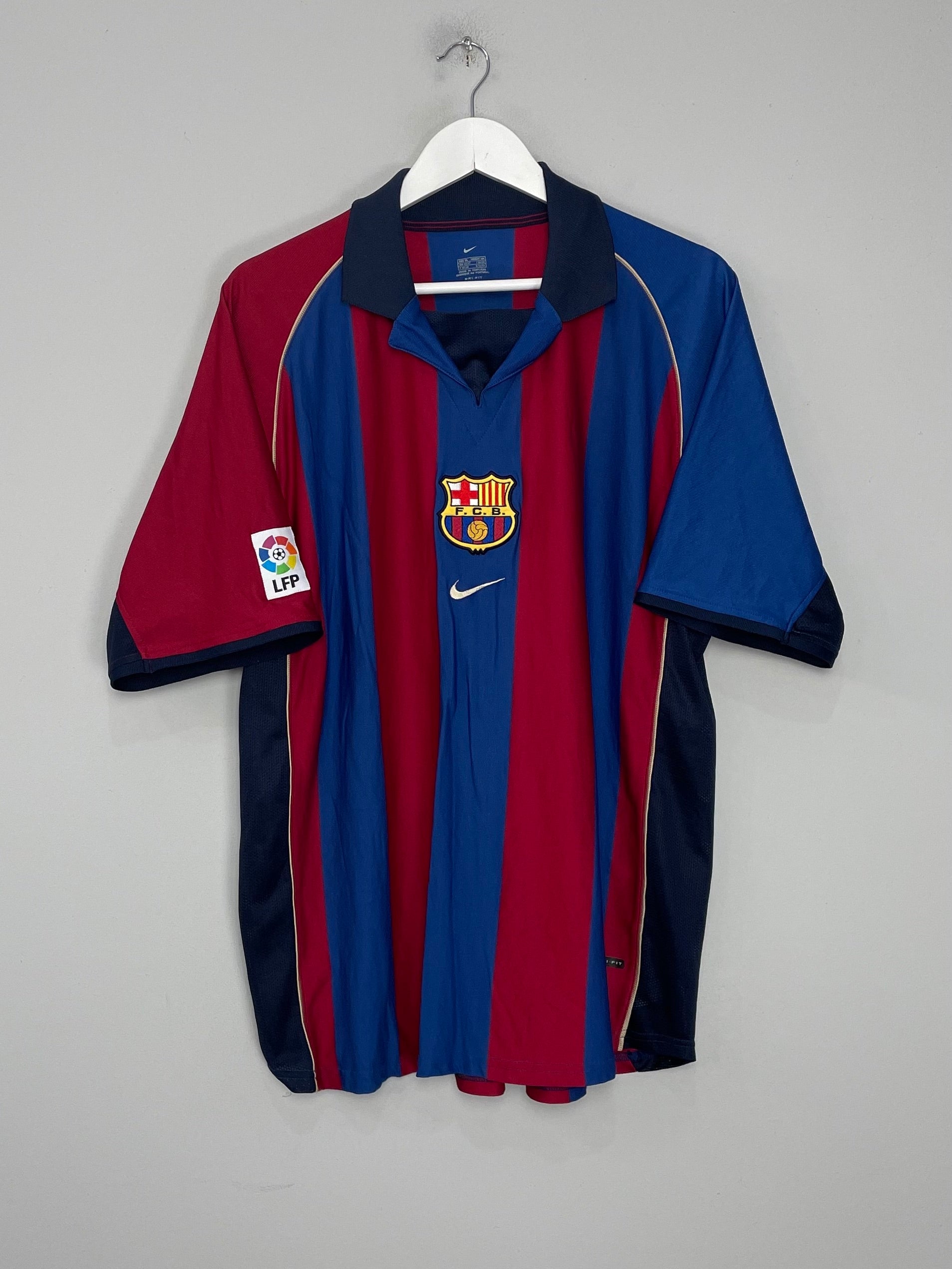 Shop 2001/02 BARCELONA HOME SHIRT (XL) NIKE, classic football shirts, vintage football shirts & retro soccer jerseys at Cult Kits