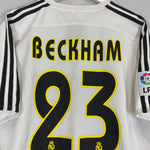 Shop 2003/04 REAL MADRID BECKHAM #23 HOME SHIRT (L) ADIDAS, classic football shirts, vintage football shirts & retro soccer jerseys at Cult Kits