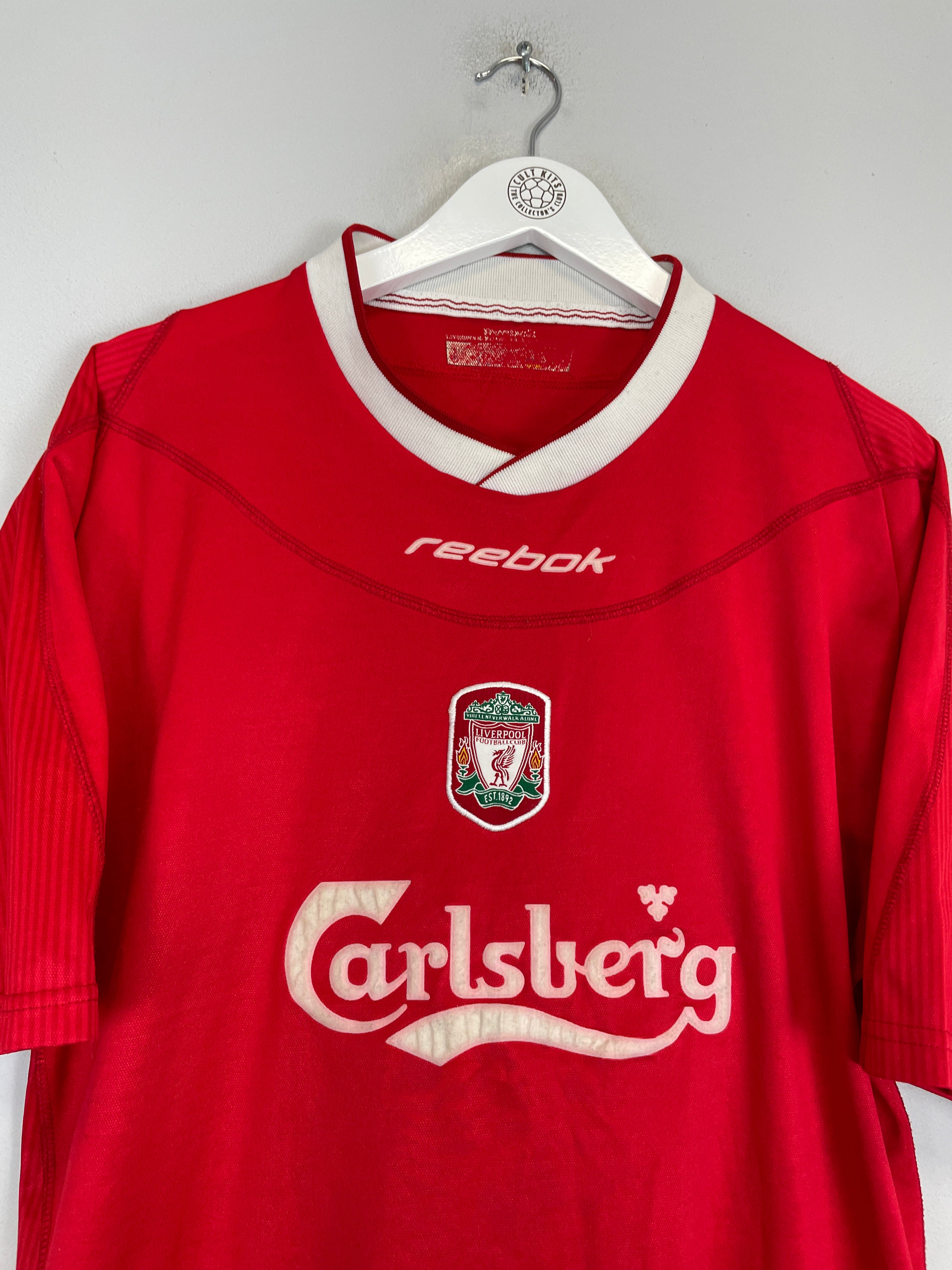 Shop 2002/03 LIVERPOOL HOME SHIRT (M) REEBOK, classic football shirts, vintage football shirts & retro soccer jerseys at Cult Kits