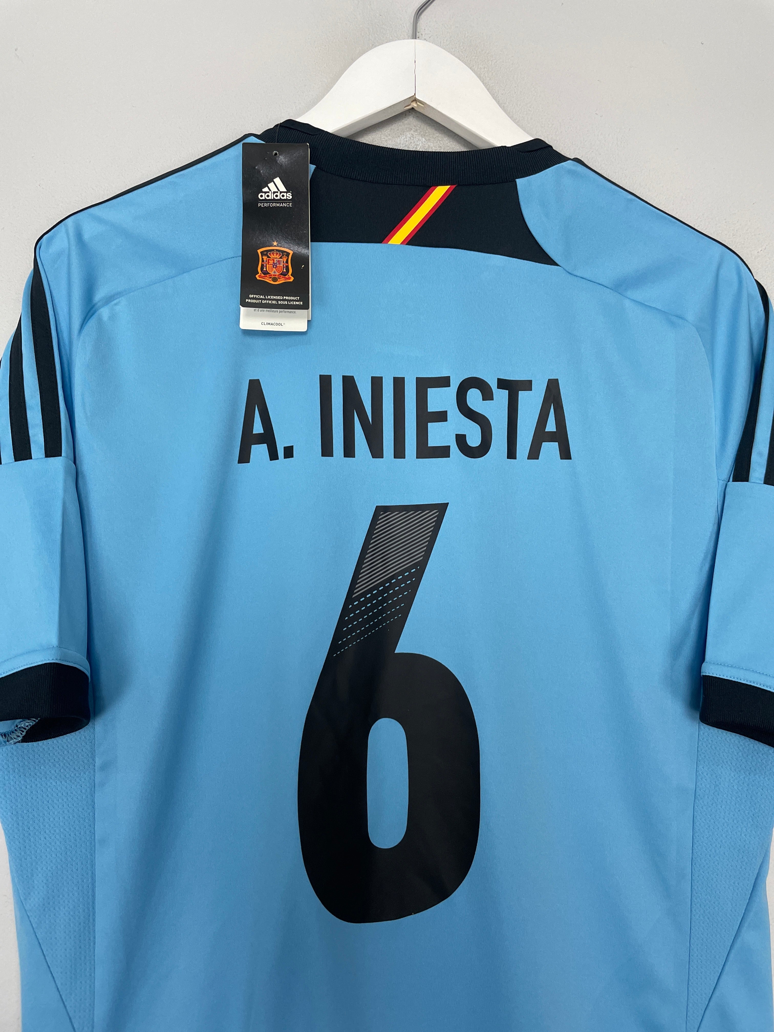 Shop 2012/13 SPAIN A.INIESTA #6 *BNWT* AWAY SHIRT (L) ADIDAS, classic football shirts, vintage football shirts & retro soccer jerseys at Cult Kits