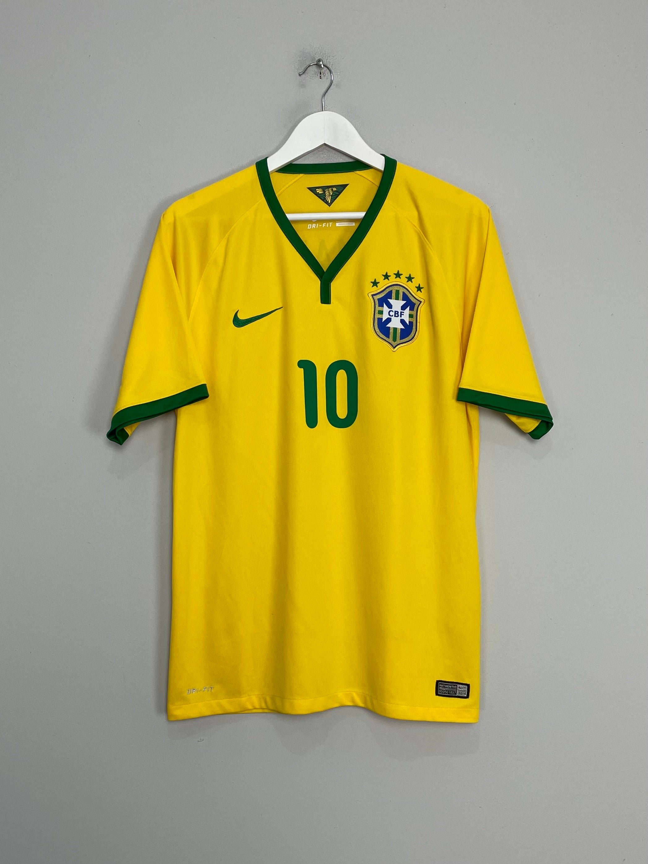 Shop 2014/16 BRAZIL NEYMAR JR #10 HOME SHIRT (L) NIKE, classic football shirts, vintage football shirts & retro soccer jerseys at Cult Kits