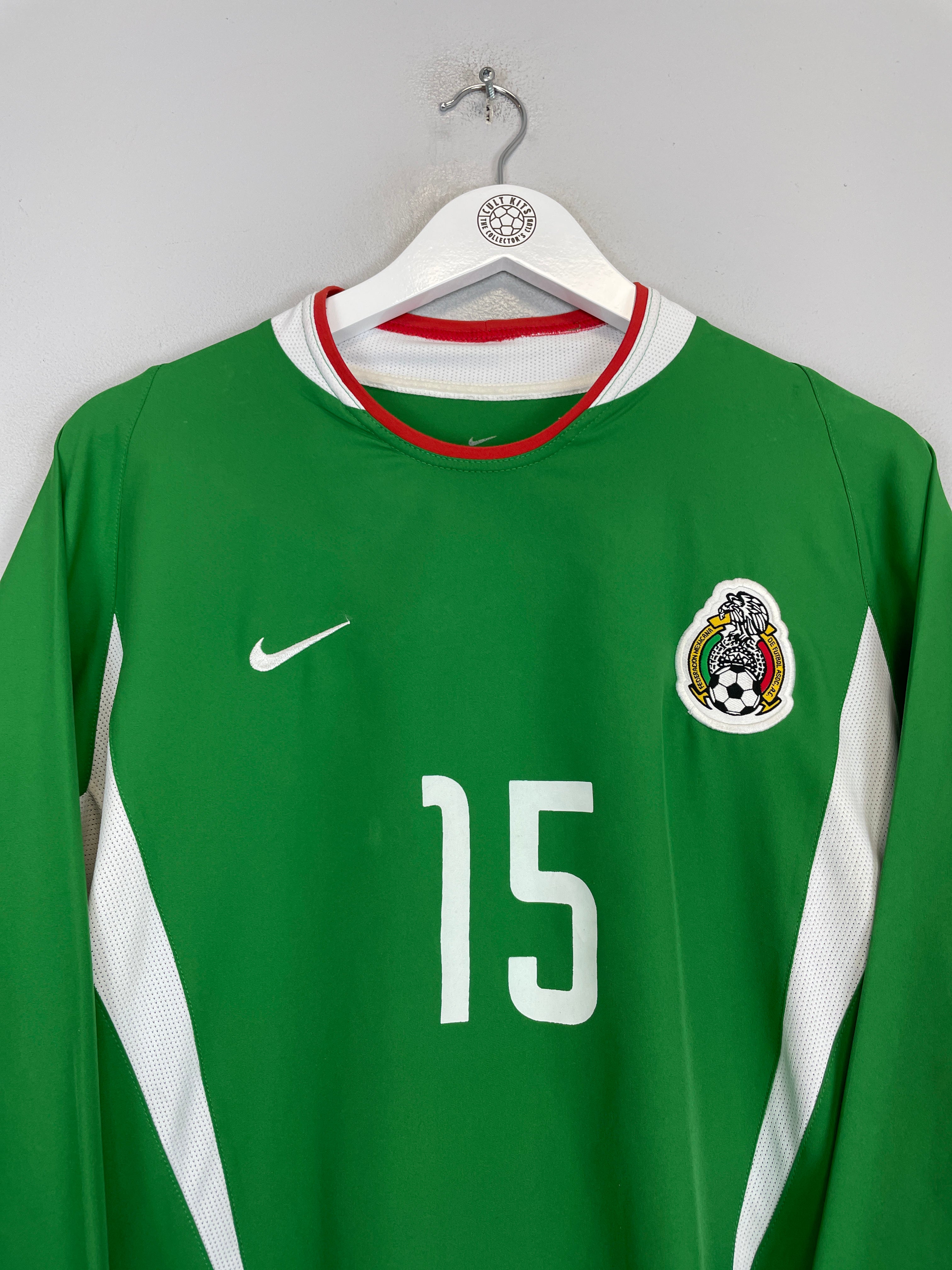 Shop 2003/04 MEXICO #15 L/S HOME SHIRT (M) NIKE, classic football shirts, vintage football shirts & retro soccer jerseys at Cult Kits