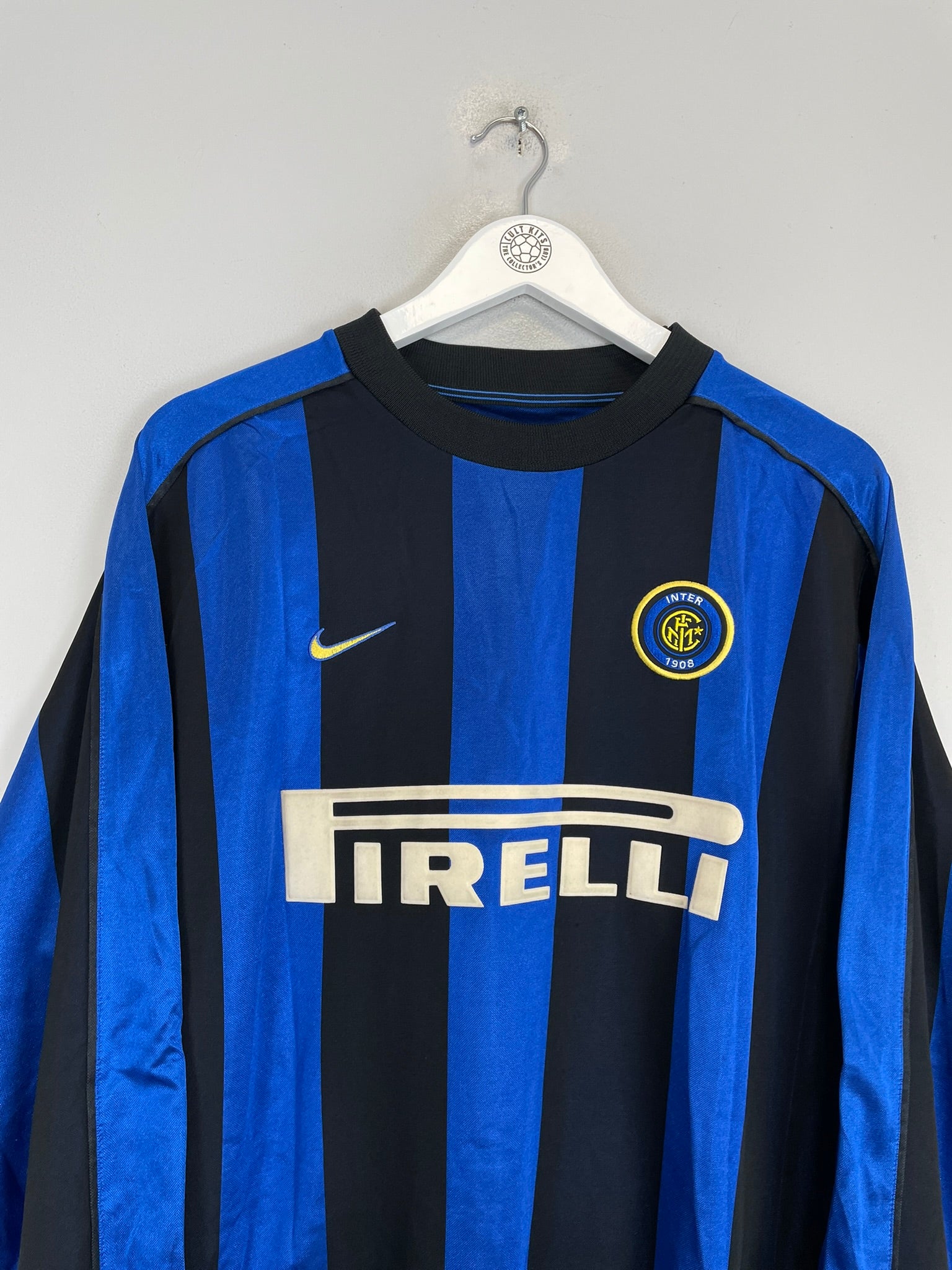 Shop 2002/03 INTER MILAN BAGGIO #10 L/S HOME SHIRT (L) NIKE, classic football shirts, vintage football shirts & retro soccer jerseys at Cult Kits