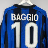 Shop 2002/03 INTER MILAN BAGGIO #10 L/S HOME SHIRT (L) NIKE, classic football shirts, vintage football shirts & retro soccer jerseys at Cult Kits