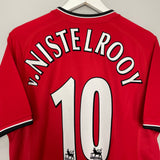 Shop 2000/02 MANCHESTER UNITED V.NISTELROOY #10 HOME SHIRT (M) UMBRO, classic football shirts, vintage football shirts & retro soccer jerseys at Cult Kits