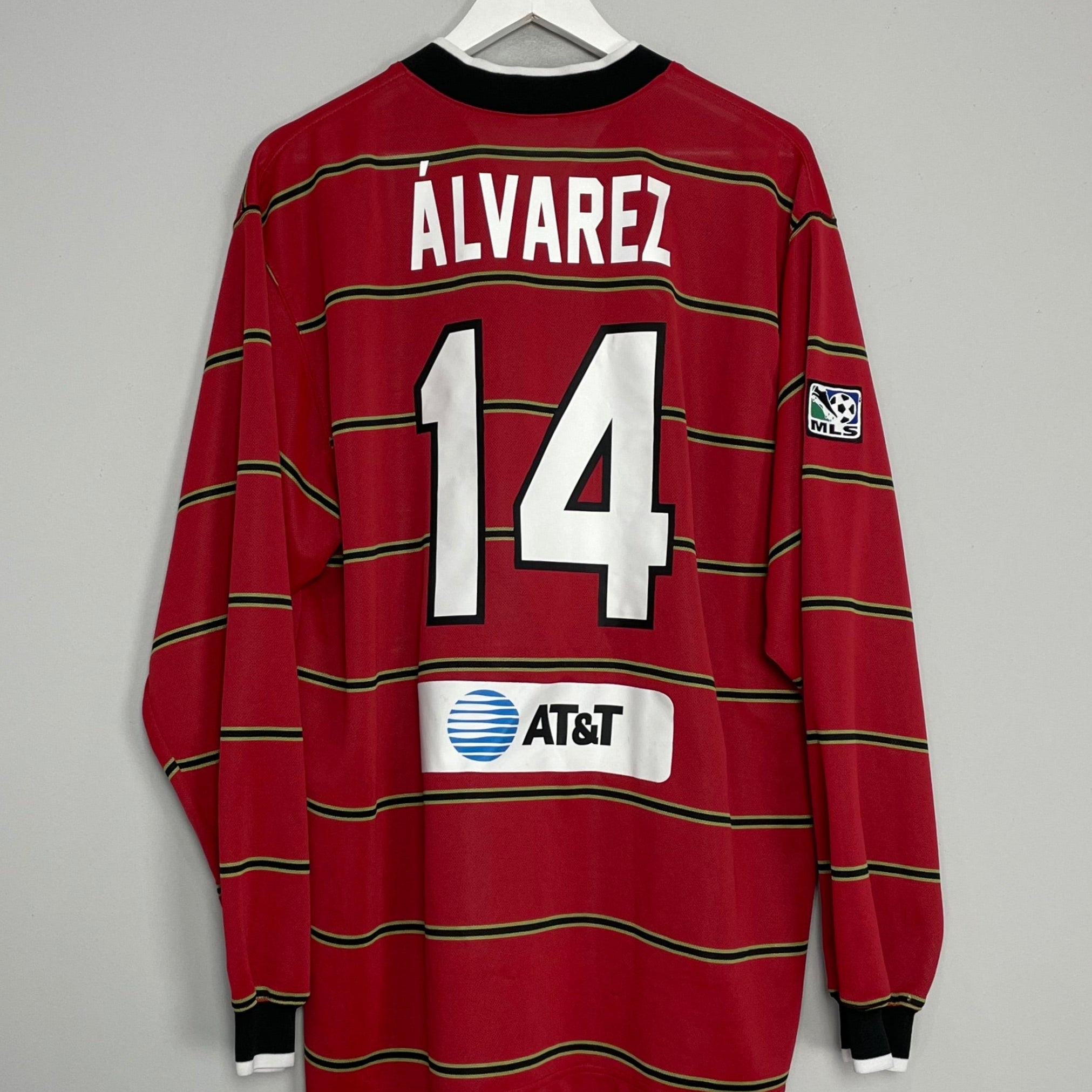 Shop 1997 DALLAS BURN ALVAREZ #14 L/S HOME SHIRT (XL) NIKE, classic football shirts, vintage football shirts & retro soccer jerseys at Cult Kits