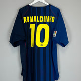 2004/05 BARCELONA RONALDINHO #10 AWAY SHIRT (XXL) NIKE