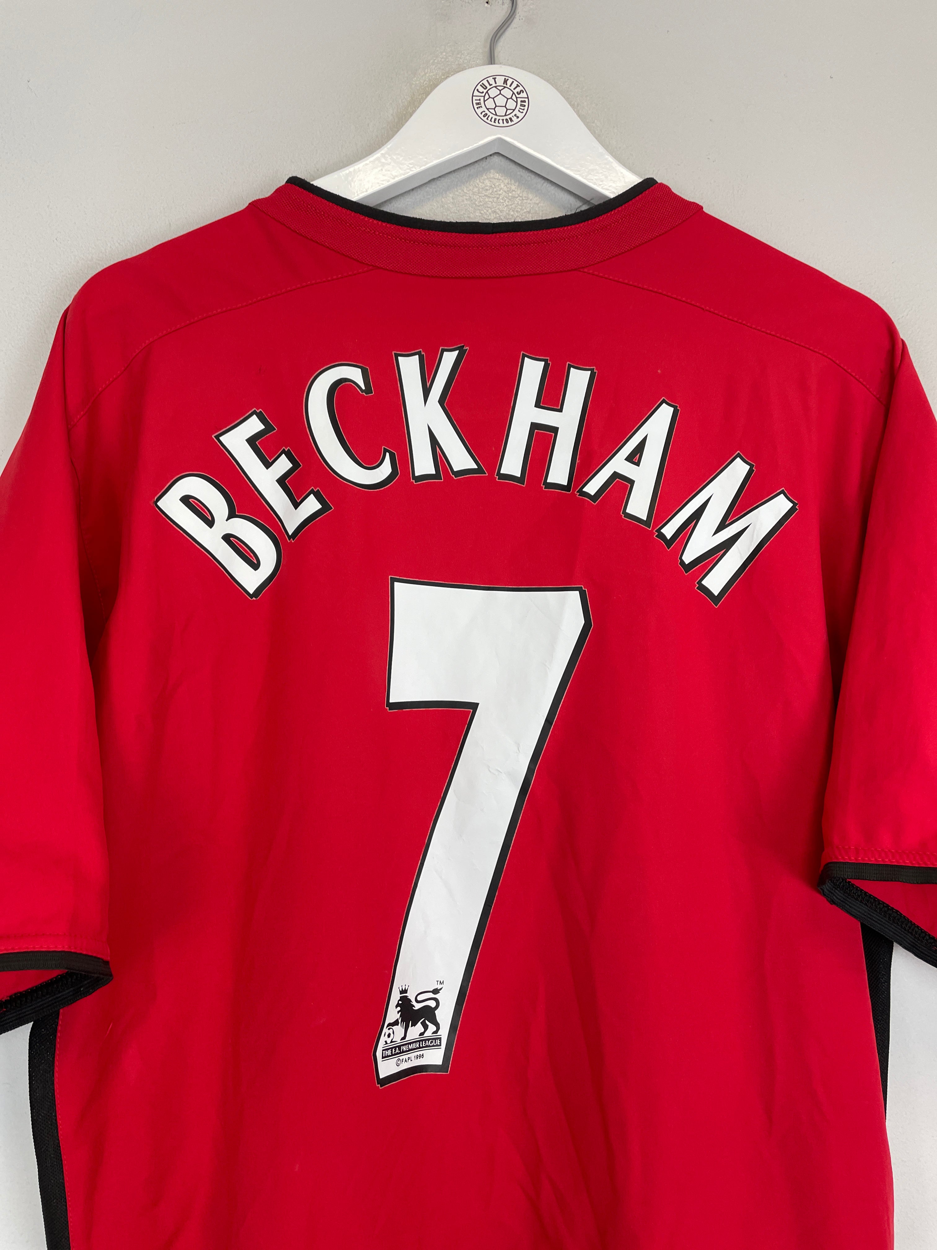 Shop 2002/04 MANCHESTER UNITED BECKHAM #7 HOME SHIRT (L) NIKE, classic football shirts, vintage football shirts & retro soccer jerseys at Cult Kits