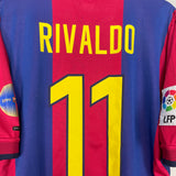 Shop 2000/01 BARCELONA RIVALDO #11 HOME SHIRT (L) NIKE, classic football shirts, vintage football shirts & retro soccer jerseys at Cult Kits