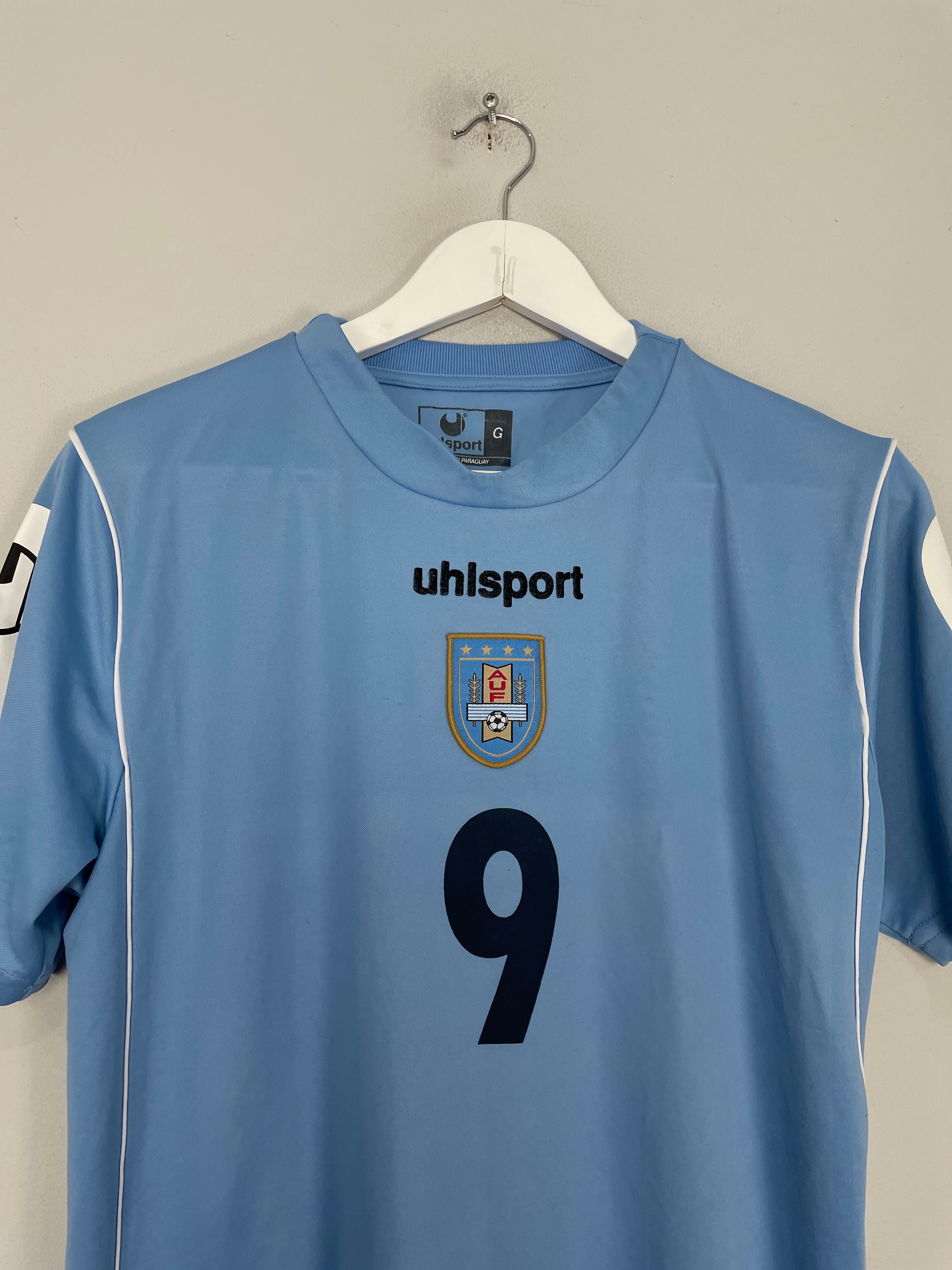 Shop 2006/07 URUGUAY #9 HOME SHIRT (L) UHLSPORT, classic football shirts, vintage football shirts & retro soccer jerseys at Cult Kits