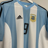 2002/04 ARGENTINA BATISTUTA #9 HOME SHIRT (M) ADIDAS
