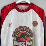 1991 JURASSIC PARK X JAPANESE MOVIE MASHUP L/S SHIRT (XL) ADIDAS