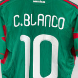 2010 MEXICO C.BLANCO #10 *SQUAD SIGNED* HOME SHIRT (S) ADIDAS